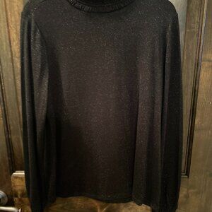 Tablots black/metalic ruffle neck sweater - L - NEW
